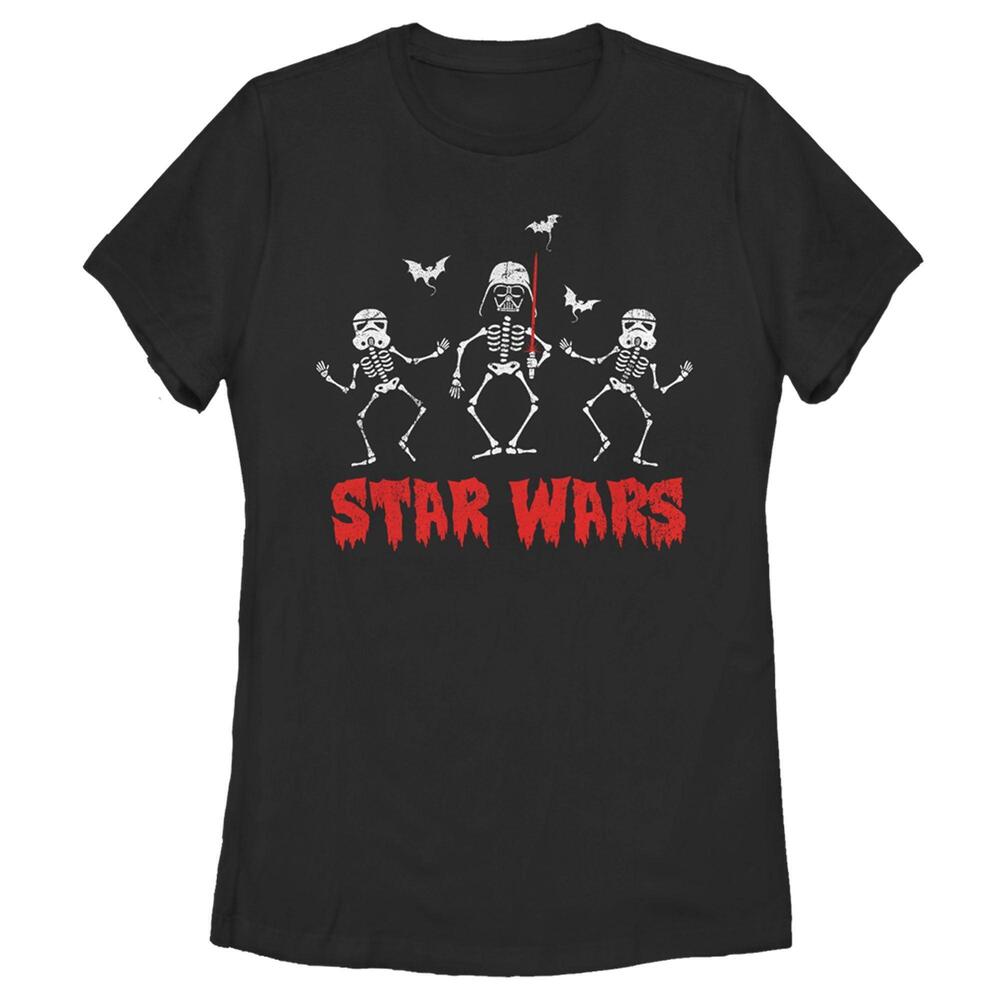 Womens Star Wars Halloween Vader Skeletons Tshirt